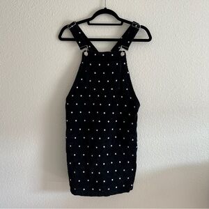 Topshop Dark Navy Polka Dot Overall Dress size US 6